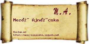 Mező Ajnácska névjegykártya